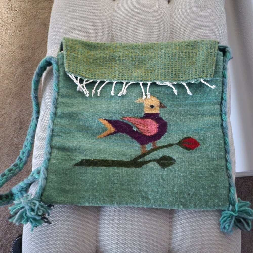 Wool crossbody handmade bag from Mexico, new